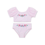 Character Toddler Girl Puff-Sleeve Two-Piece Swimsuit, Sizes 12M-5T
